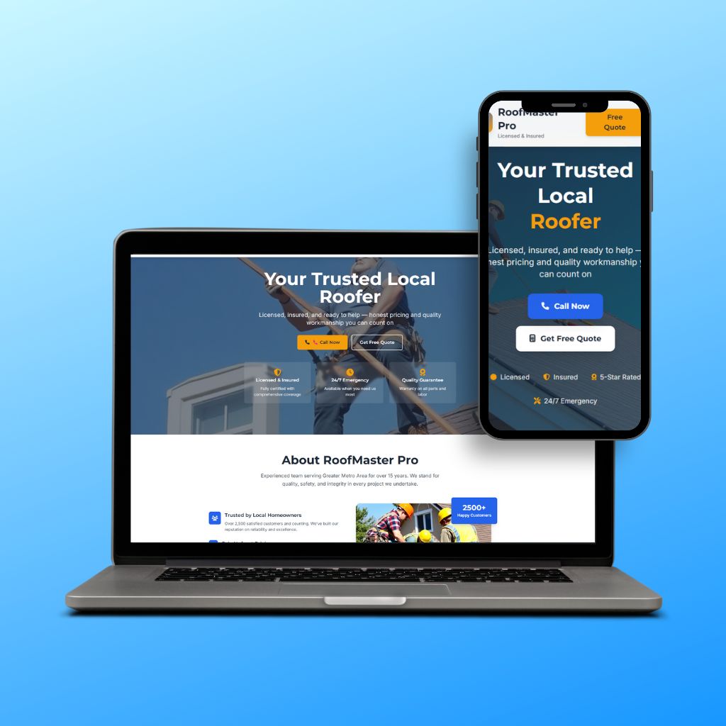 Roofing website preview