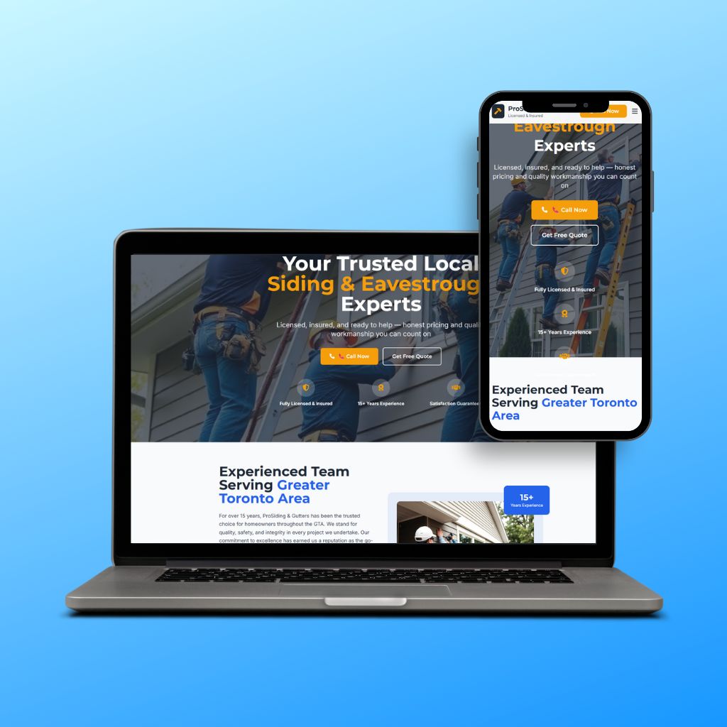Siding & Eavestrough website preview