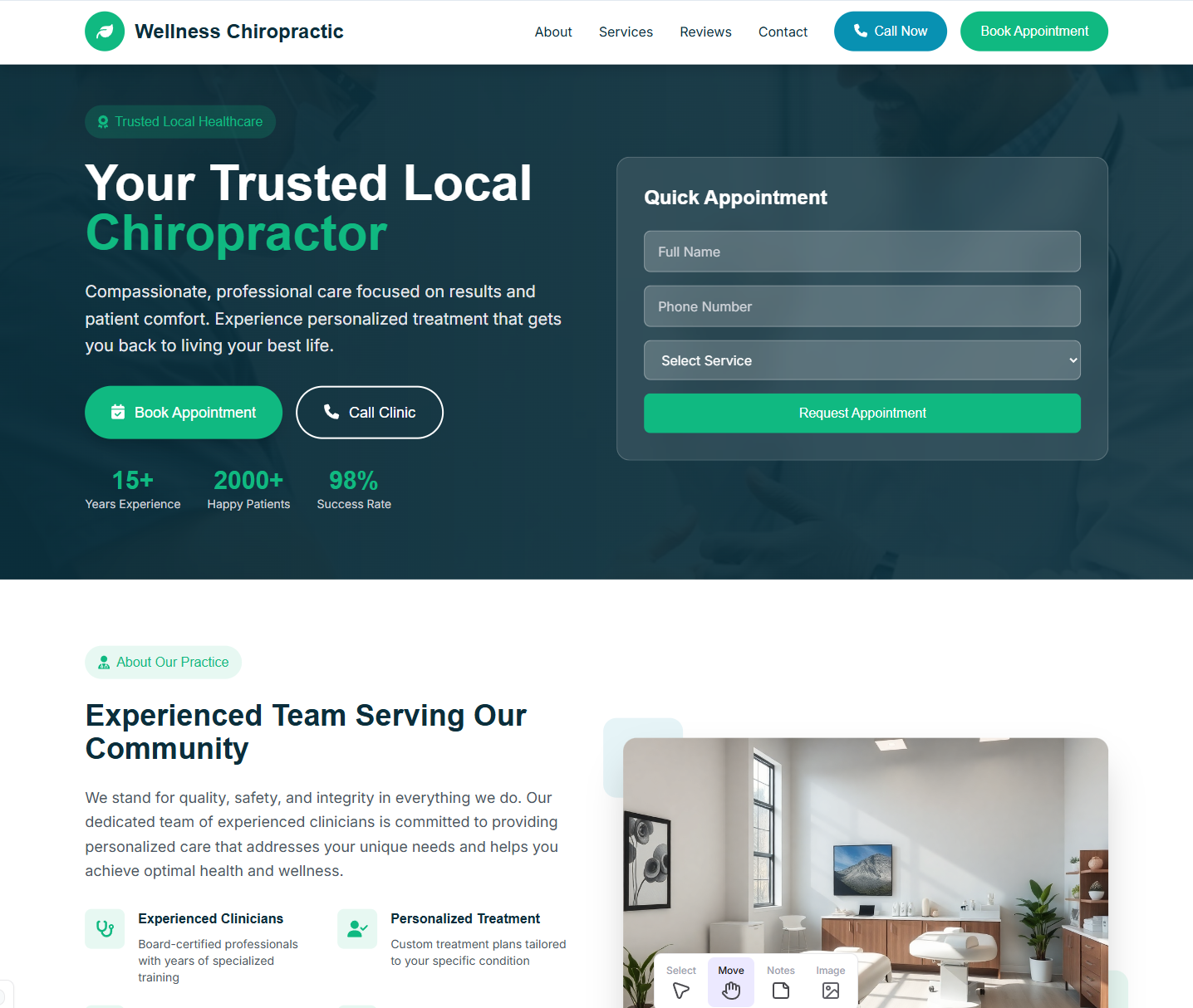 Chiropractor website preview